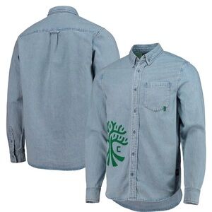 The Wild Collective Men Austin FC Blue Denim Button Down Long Sleeve Shirt Small